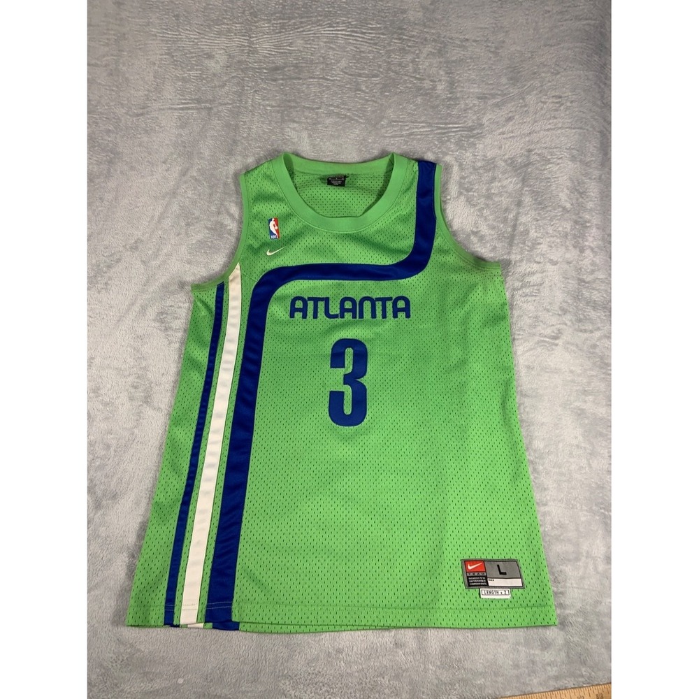 Vintage Atlanta Hawks Jersey Mens Large Green NBA Nike Shareef Abdur-Rahim 3